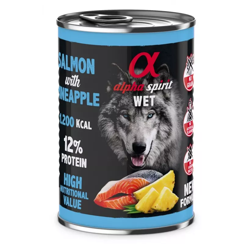 ALPHA SPIRIT WET Lašiša su ananasais - šlapias šunų maistas - 400g