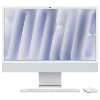 iMac Z1E2 59,62 cm 23,5 col. standartinis stiklas M4 8 branduolių CPU/8 branduolių GPU/16 branduolių N.E. 24 GB 256 GB SSD Gbit Eth MM NumKey TID DE sidabrinis