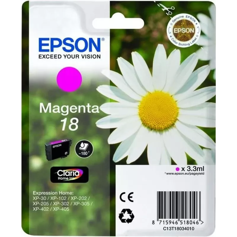 Epson C13T18034022 Spausdintuvo eksploatacinė medžiaga Magenta