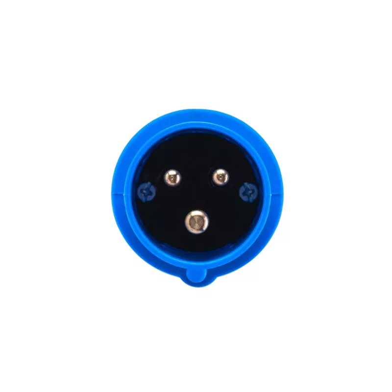 Adapteris iš raudonos 16A 400V CEE movos 5 polių lizdo į mėlyną 16A 230V CEE 3P
