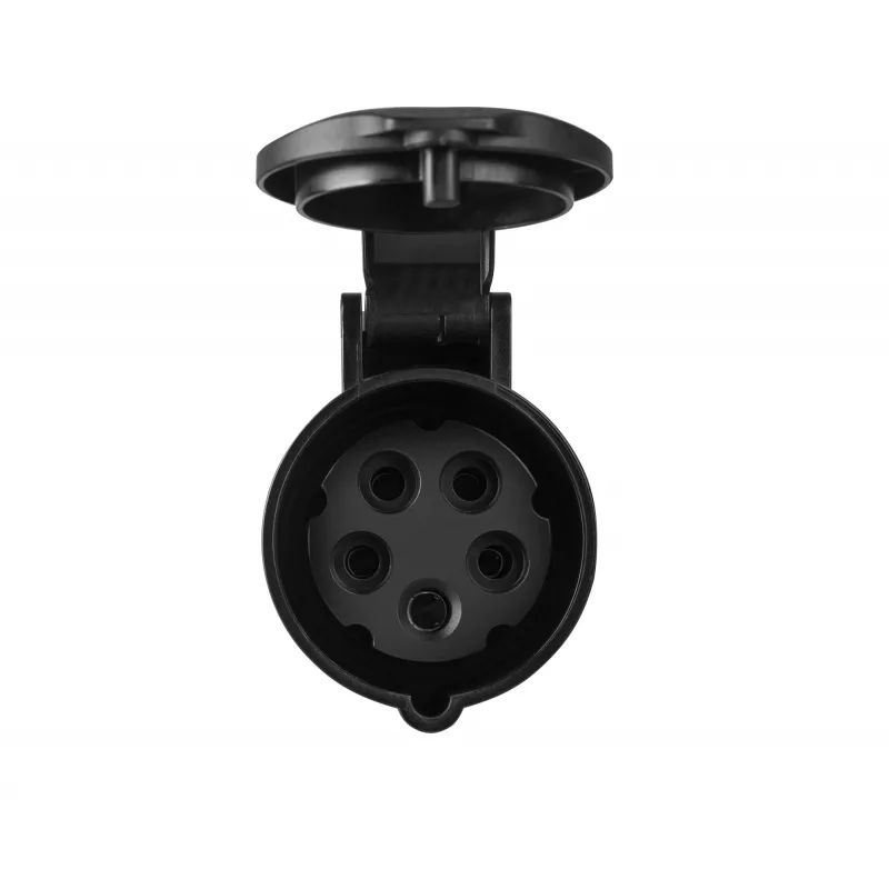 Adapteris iš raudonos 16A 400V CEE movos 5 polių lizdo į mėlyną 16A 230V CEE 3P