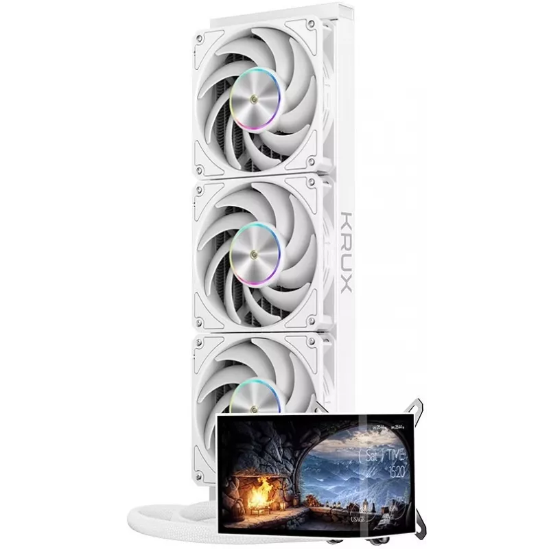 skysčio aušinimas Krux HydroArc 360 White (KRXE011)
