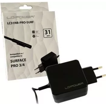 LC Power LC31NB-PRO-SURF - Maitinimo blokas - 31 vatų - 2,58 A - juodas - skirtas Microsoft Surface Pro 3, Pro 4 (LC31NB-PRO-SURF)