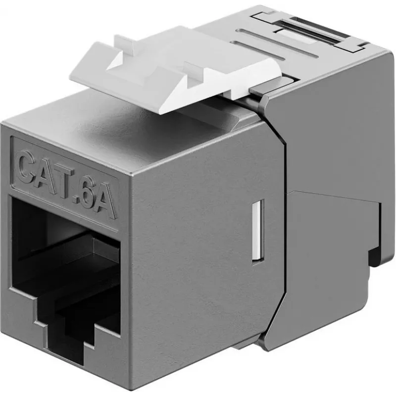 Goobay Keystone modulis RJ45 CAT 6A, STP, plonas ir trumpas, įžeminimo gnybtas (77942)