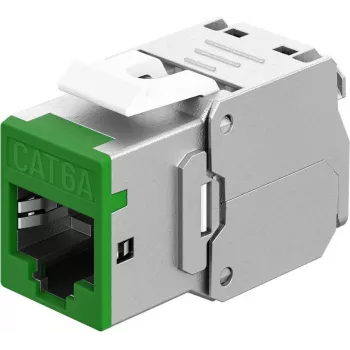 Goobay Keystone-Module RJ45 CAT 6A, STP, plonas, Green (77945)