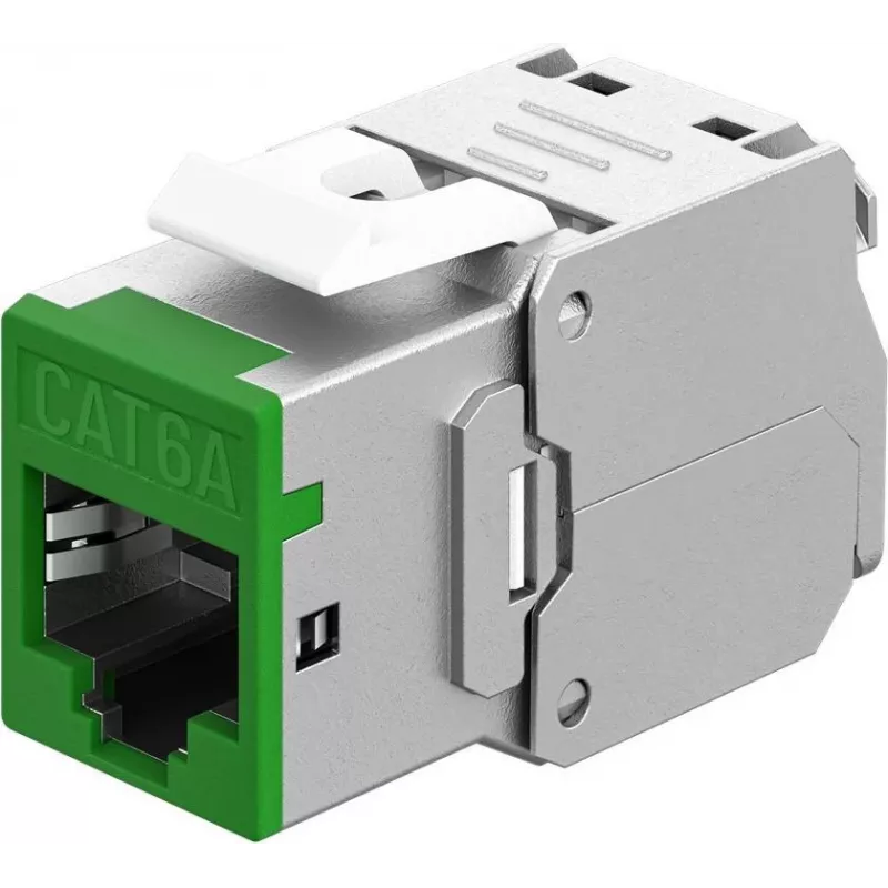 Goobay Keystone-Module RJ45 CAT 6A, STP, plonas, Green (77945)