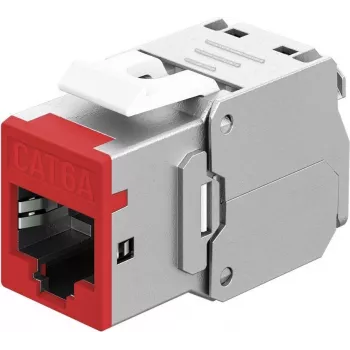 Goobay Keystone-Module RJ45 CAT 6A, STP, plonas, Red (77948)