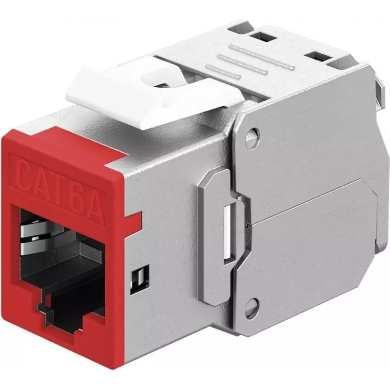 Goobay Keystone-Module RJ45 CAT 6A, STP, plonas, Red (77948)