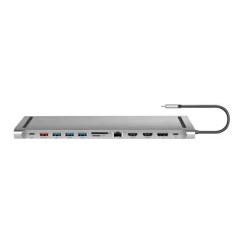 USB3.2 prijungimo stotelė USB-C, 12 prievadų, PD