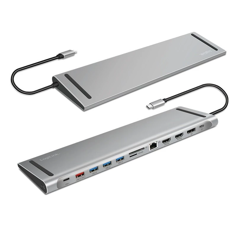 USB3.2 prijungimo stotelė USB-C, 12 prievadų, PD