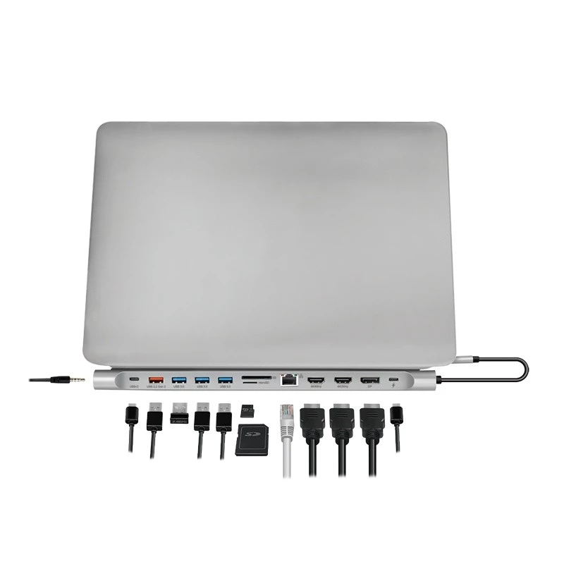 USB3.2 prijungimo stotelė USB-C, 12 prievadų, PD