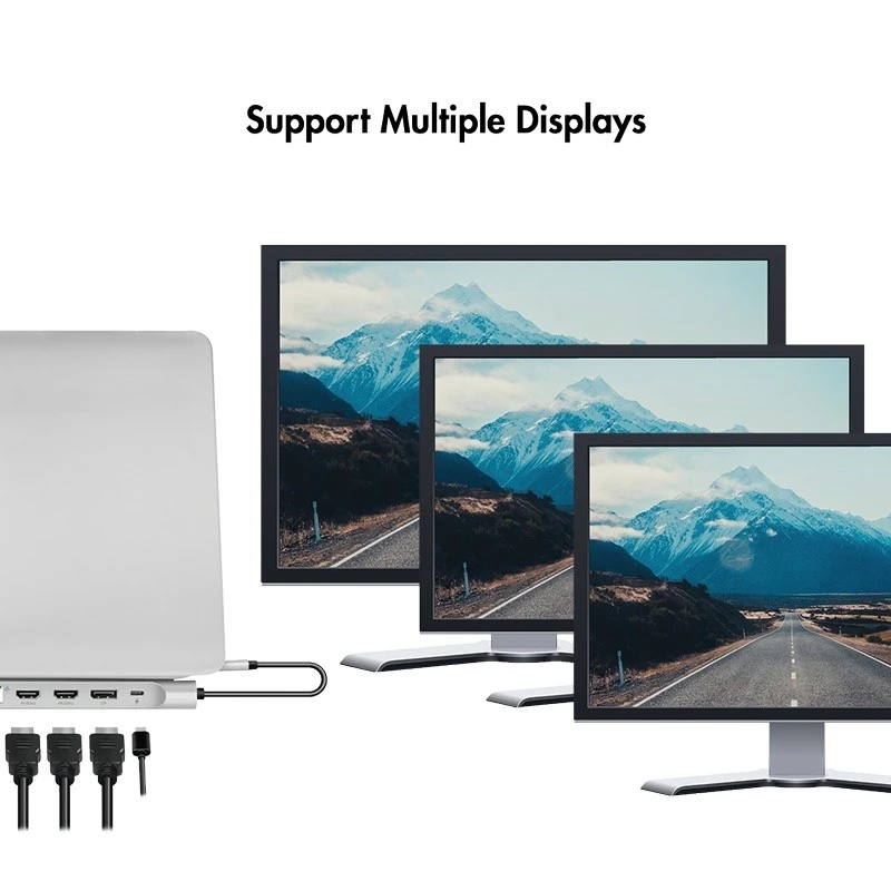 USB3.2 prijungimo stotelė USB-C, 12 prievadų, PD