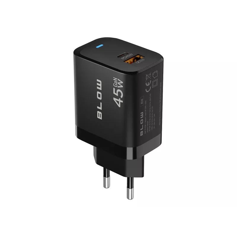 Sieninis įkroviklis USB-A USB-C PD 45W + kabelis