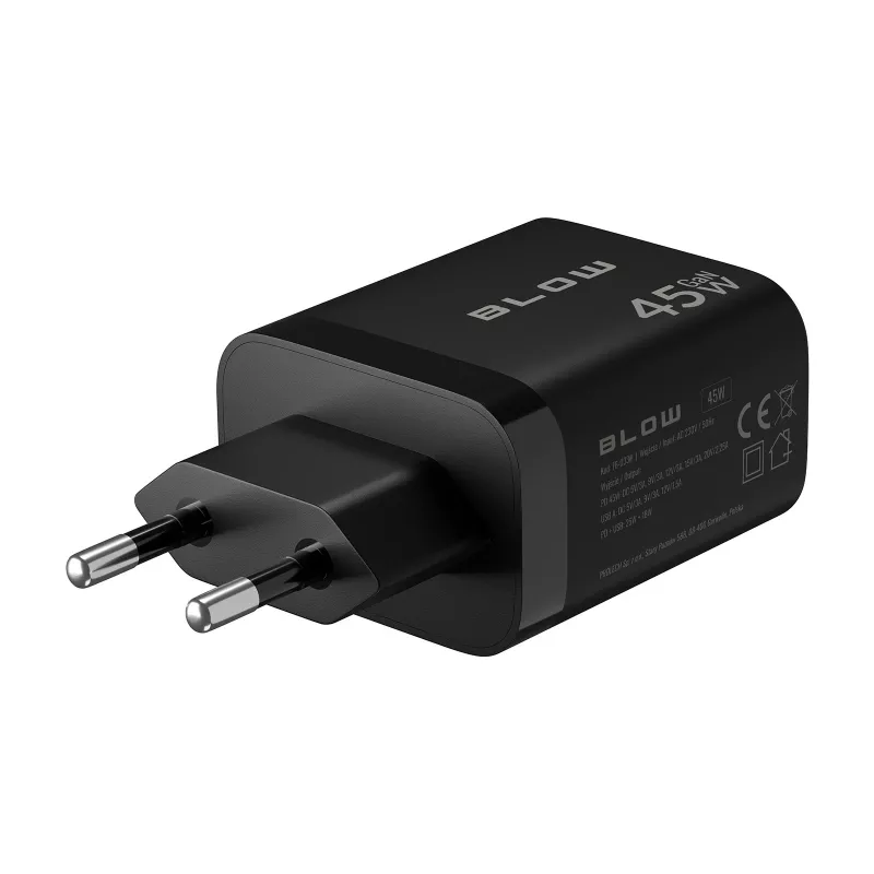 Sieninis įkroviklis USB-A USB-C PD 45W + kabelis
