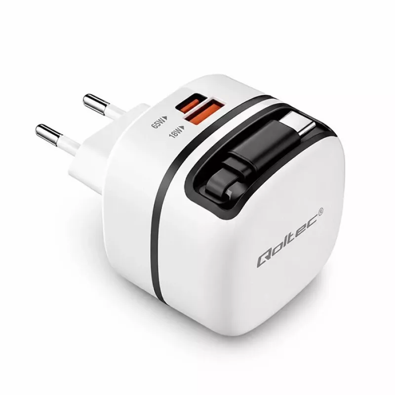 USB-C įkroviklis 65W GaN PPS 5V 20V 3A 3.25A