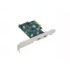 PCI EXPRESS X1 tinklo kortelė -> 2X USB-C 3.2 GEN 2X1 LED žemo profilio