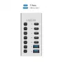Hub USb3.2 Gen1 7 prievadų USB-A/C, įjungimo/išjungimo jungiklis