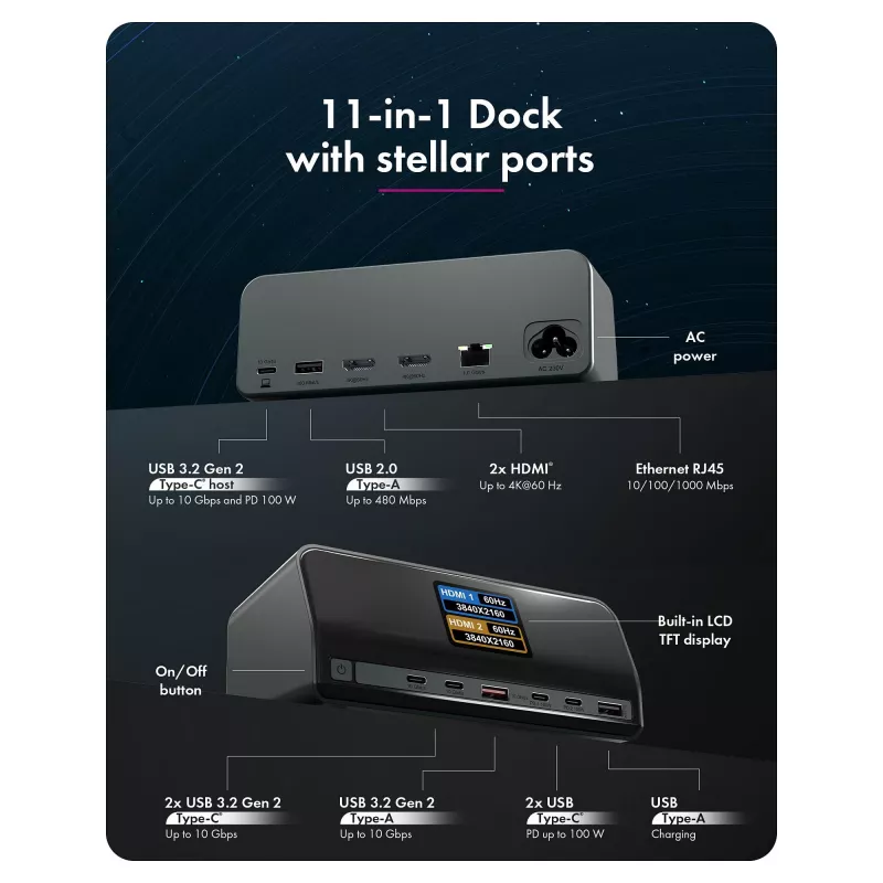 „Icy Box IB-DK2300-CH“ („Heart Dock 2300“) jungiamumo priedas