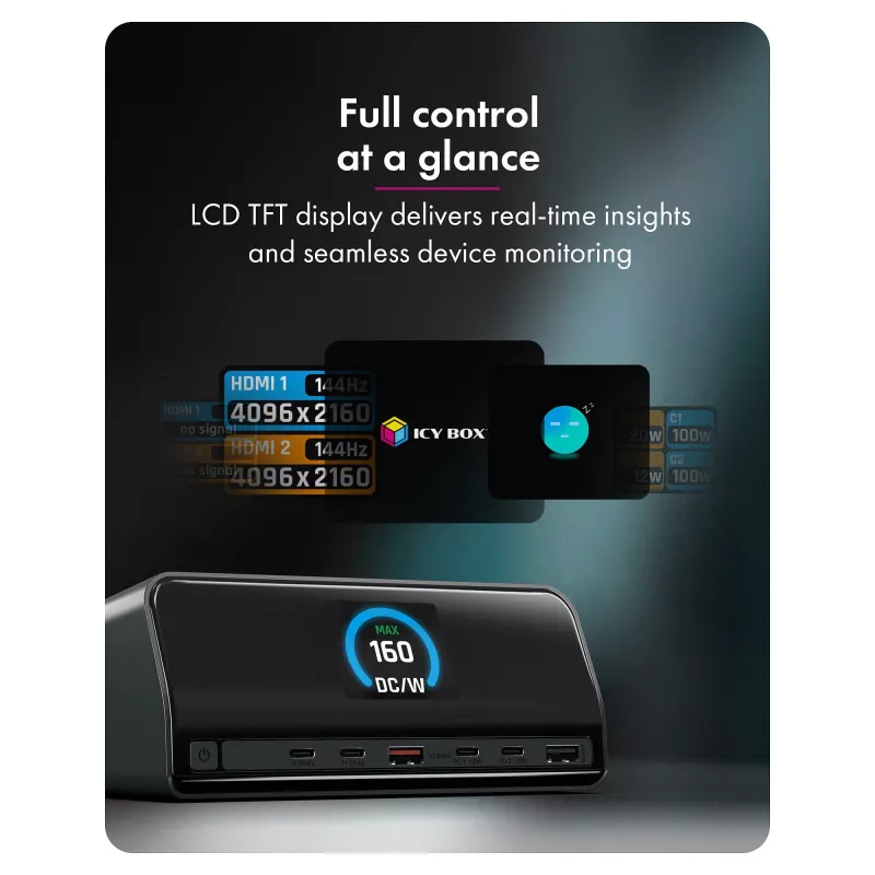 „Icy Box IB-DK2300-CH“ („Heart Dock 2300“) jungiamumo priedas