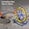 Extralink kabelių traukimo strypas Pilot 10mm 150m stiklo pluošto FRP, sk. 10mm, ilg. 150m, geltonas