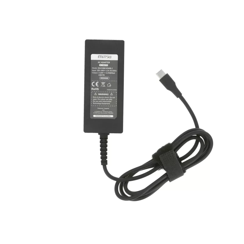 Nešiojamojo kompiuterio įkroviklis 45W USB-C 5V-9V-12V-15V/3A, 20V/2.25A PD