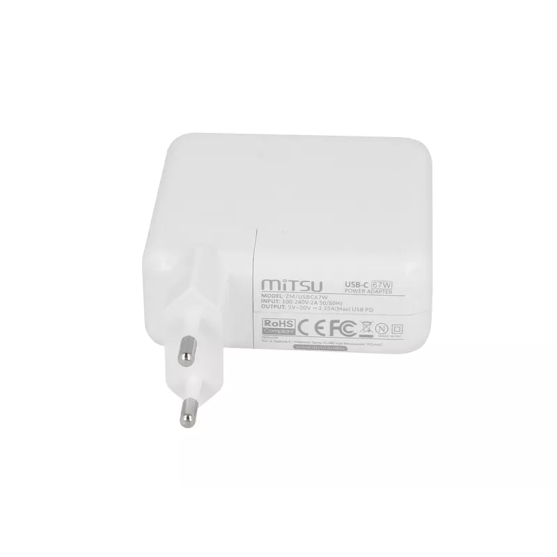 Nešiojamojo kompiuterio įkroviklio maitinimo blokas 67W USB-C 5V-9V-12V-15V/3A, 20V/3.35A PD
