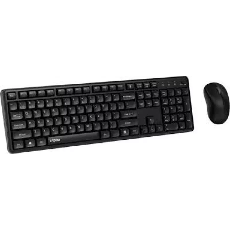Rapoo 8150M Silent Multi-Mode klaviatūra-pelė-Set QWERTZ DE belaidis juodas