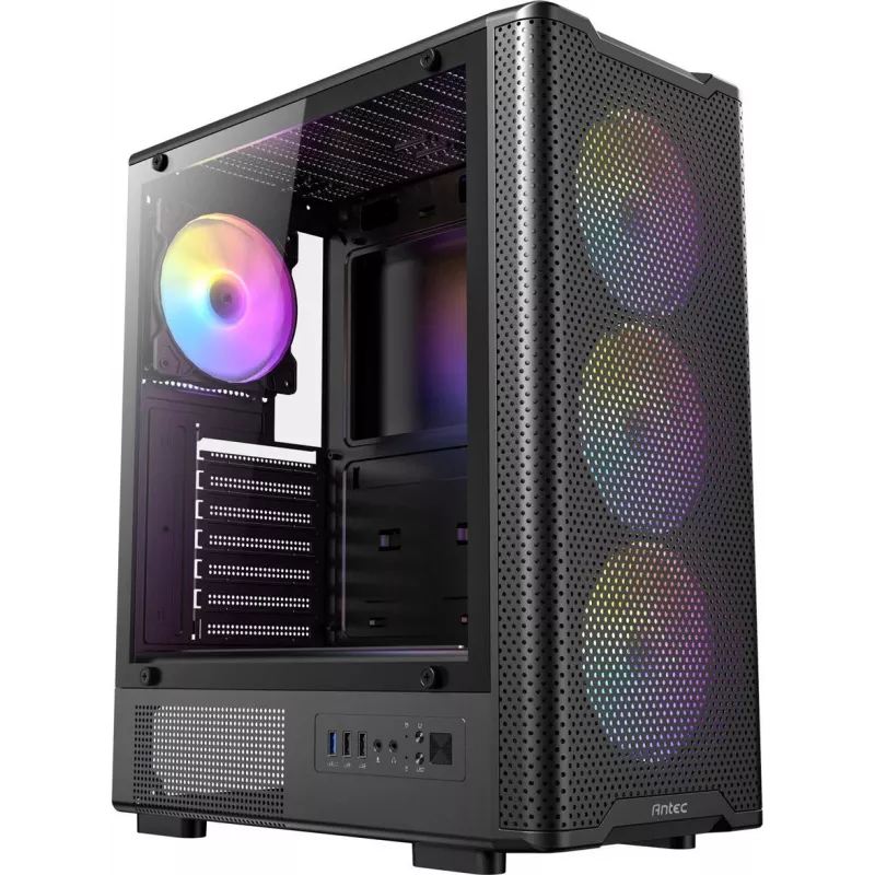 ANTEC VX-310 ARGB ATX, Micro-ATX, ITX Mid Tower Gaming PC korpusas, juodas (0-761345-10232-2)