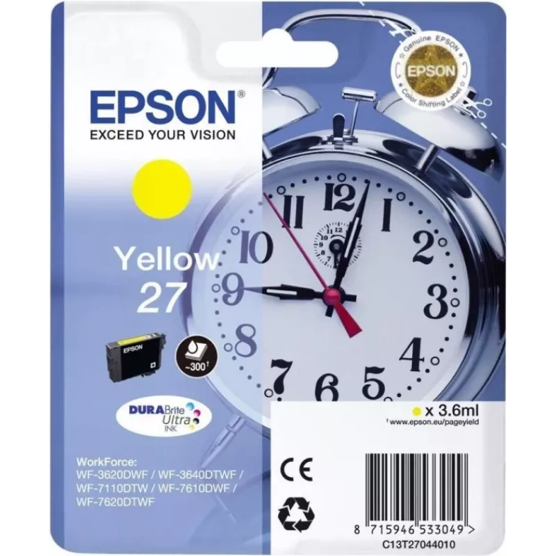 Epson Ink/27 Alarm Clock 3.6ml YL SEC (C13T27044022)