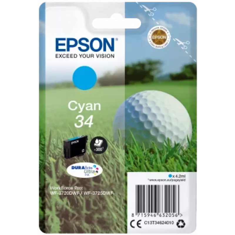 „Epson“ C13T34624020 spausdintuvo eksploatacinė medžiaga, žalsvai mėlyna