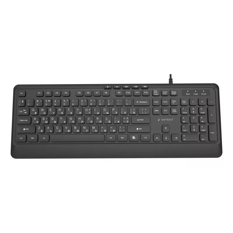 Multimedijos klaviatūra USB CYRILL/Juoda KB-MCH-05-CYRL Gembird