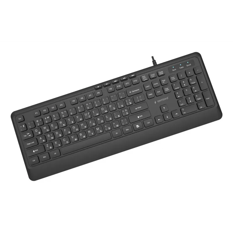 Multimedijos klaviatūra USB CYRILL/Juoda KB-MCH-05-CYRL Gembird
