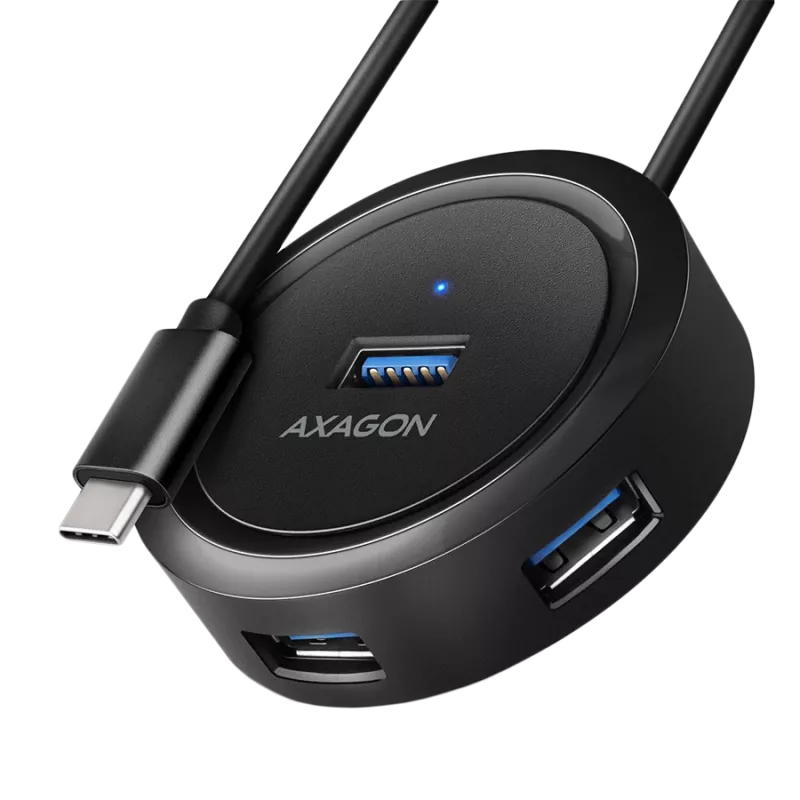 AXAGON HUE-P1C 4x USB 3.2 Gen 1 apvalus šakotuvas 30 cm USB-A laidas - Laidas - Skaitmeninis/Duomenų