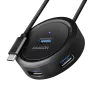 AXAGON HUE-P1C 4x USB 3.2 Gen 1 apvalus šakotuvas 30 cm USB-A laidas - Laidas - Skaitmeninis/Duomenų