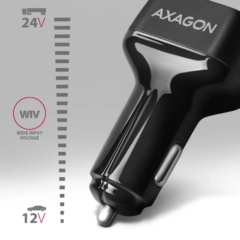 AXAGON PWC-PQ38 38W automobilinis pakrovėjas 2 prievadai USB-A+C