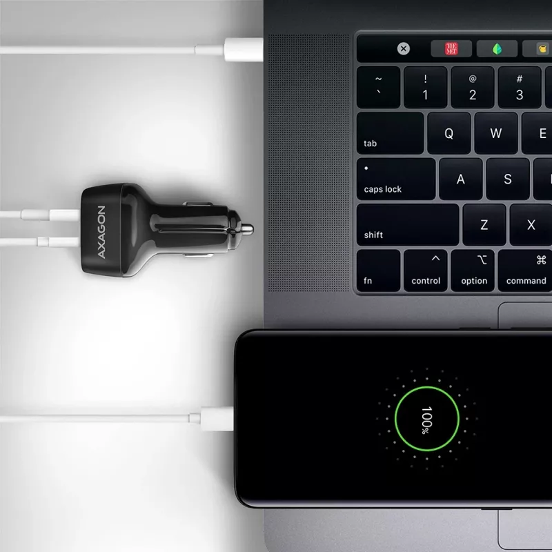 AXAGON PWC-PQ38 38W automobilinis pakrovėjas 2 prievadai USB-A+C
