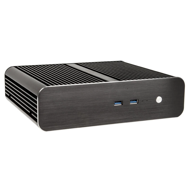 Akasa Euler S ventiliatoriaus neturintis plonas Mini-ITX korpusas, OEM – juodas