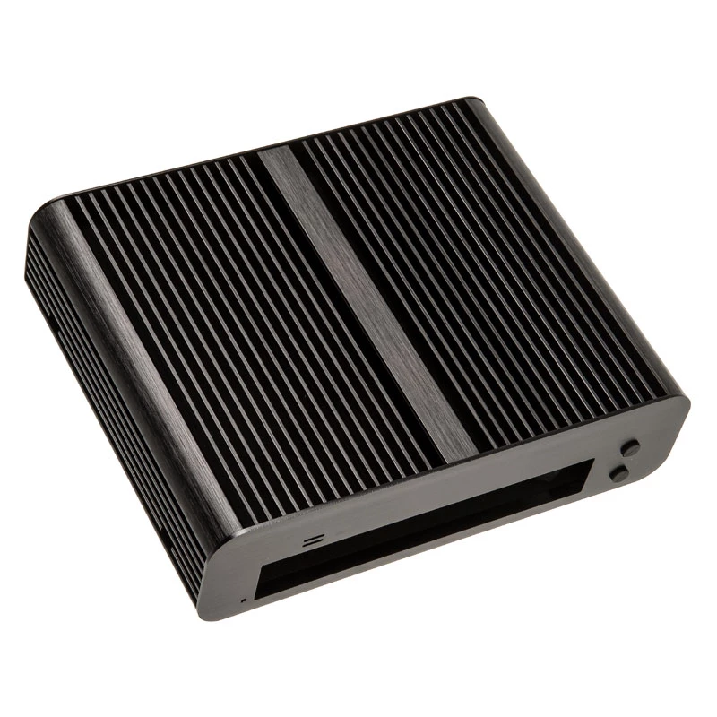 Akasa Euler S ventiliatoriaus neturintis plonas Mini-ITX korpusas, OEM – juodas
