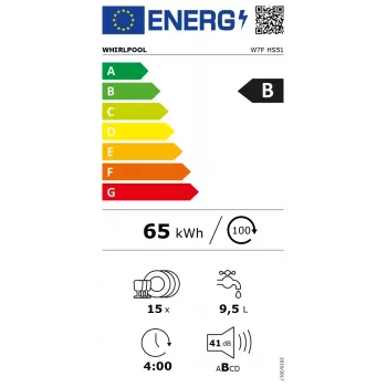 Whirlpool W7F HS51 laisvai pastatoma, 15 vietų komplektų B