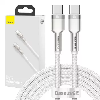 USB-C į USB-C laidas Baseus Cafule, 100 W, 2 m (baltas)