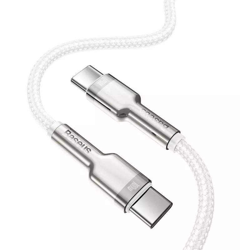 USB-C į USB-C laidas Baseus Cafule, 100 W, 2 m (baltas)