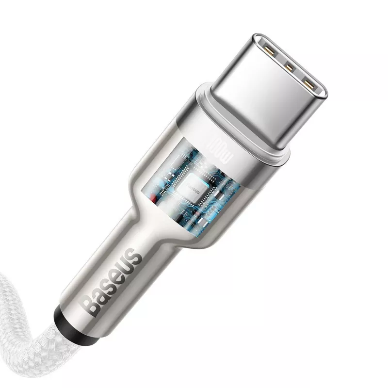 USB-C į USB-C laidas Baseus Cafule, 100 W, 2 m (baltas)