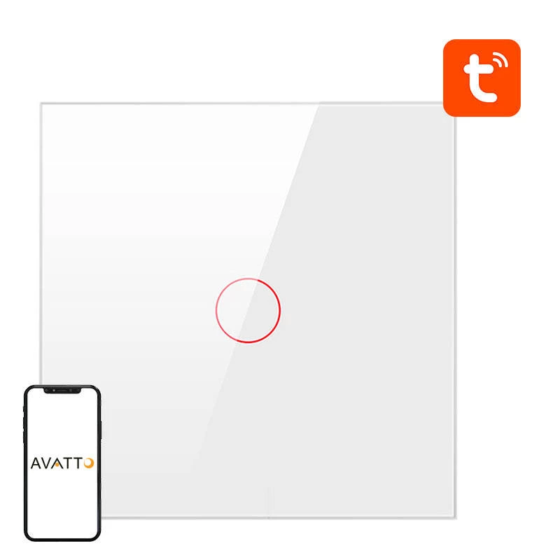 Išmanusis šviesos jungiklis ZigBee Avatto ZTS02-EU-W1 1 būdas TUYA (baltas)