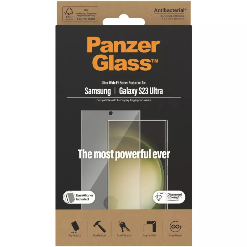 PanzerGlass Ultra-Wide Fit Sam S23 Ultra S918 ekrano apsauga 7317 su aplikatoriumi