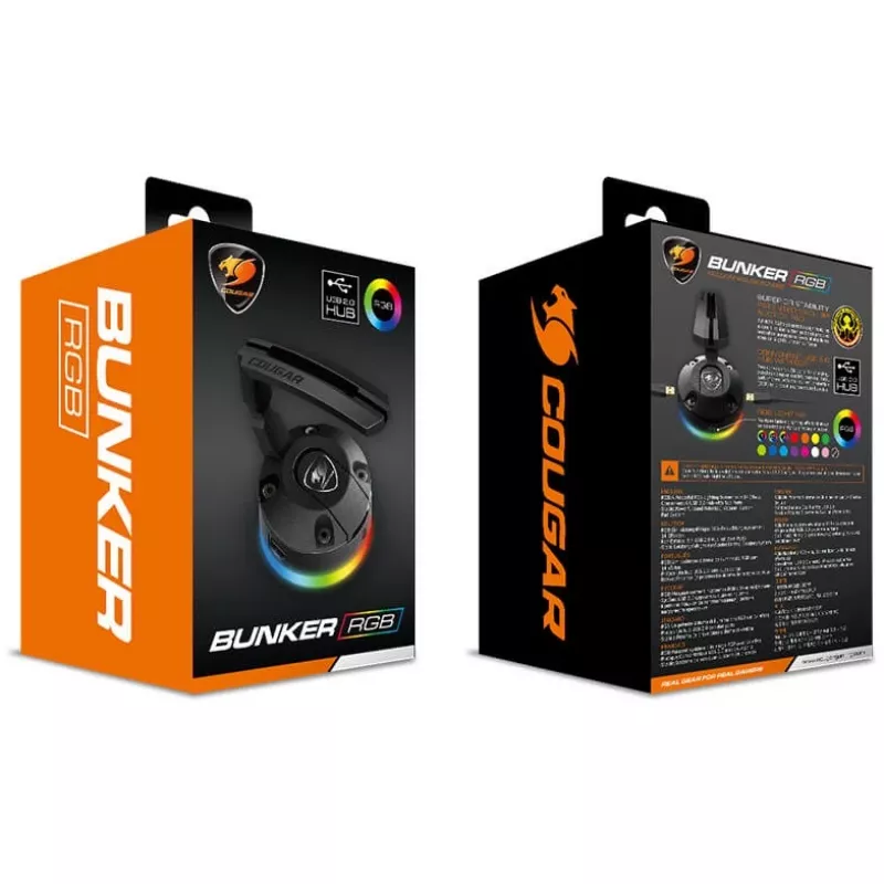 Cougar Bunker RGB pelės laido tvarkyklė (juoda)