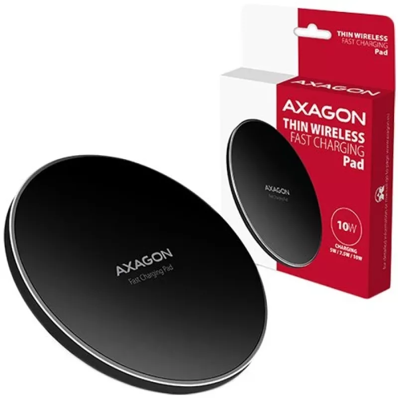 AXAGON WDC-P10T plonas belaidis greito įkrovimo kilimėlis, Qi 5/7.5/10W, micro USB