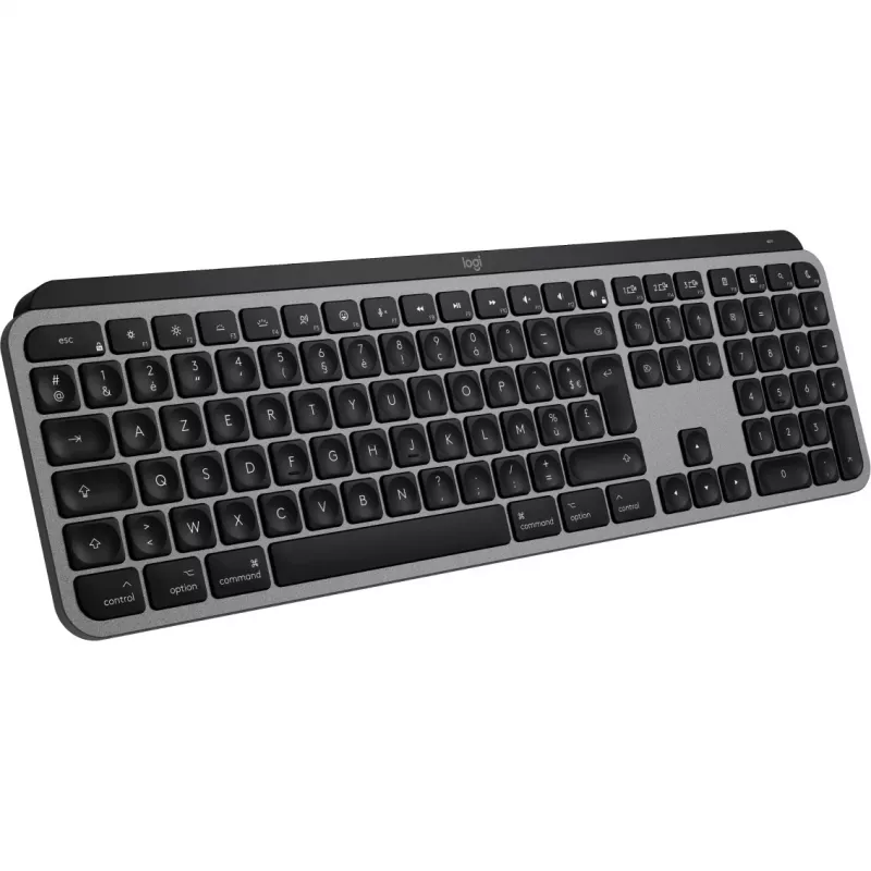 Logitech Master Series MX Keys S for Mac - klaviatūra - pilno dydžio - su foniniu apšvietimu - belaidė - Bluetooth LE - AZERTY - prancūziška - Space-Grey (920-011625)