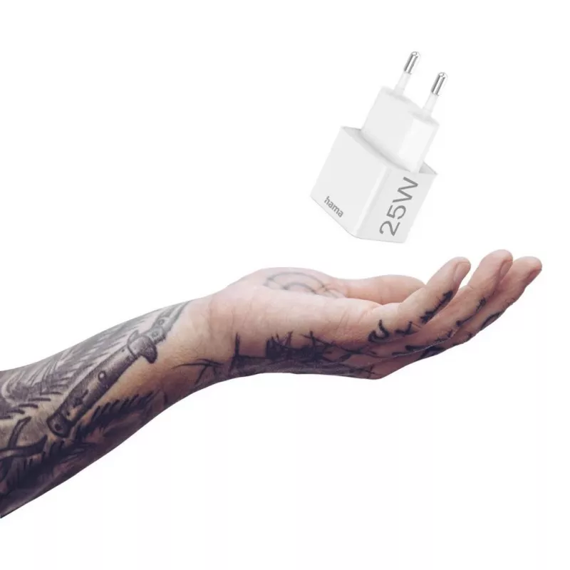 Hama 00201652 įkroviklis 220V USB-C PD/Qualcomm 25W baltas