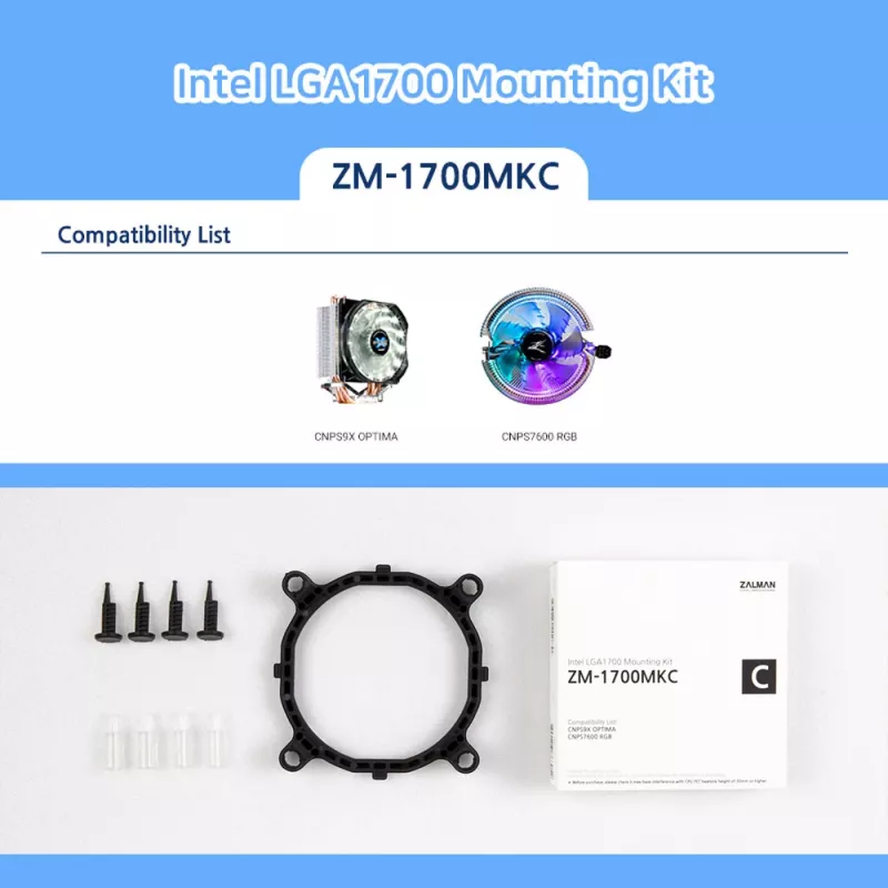 Zalman ZM-1700MKC - procesoriaus aušintuvo atnaujinimo rinkinys - (skirtas: LGA1200, LGA1700)