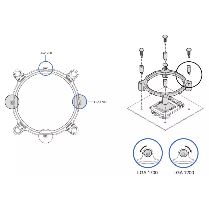 Zalman ZM-1700MKC - procesoriaus aušintuvo atnaujinimo rinkinys - (skirtas: LGA1200, LGA1700)